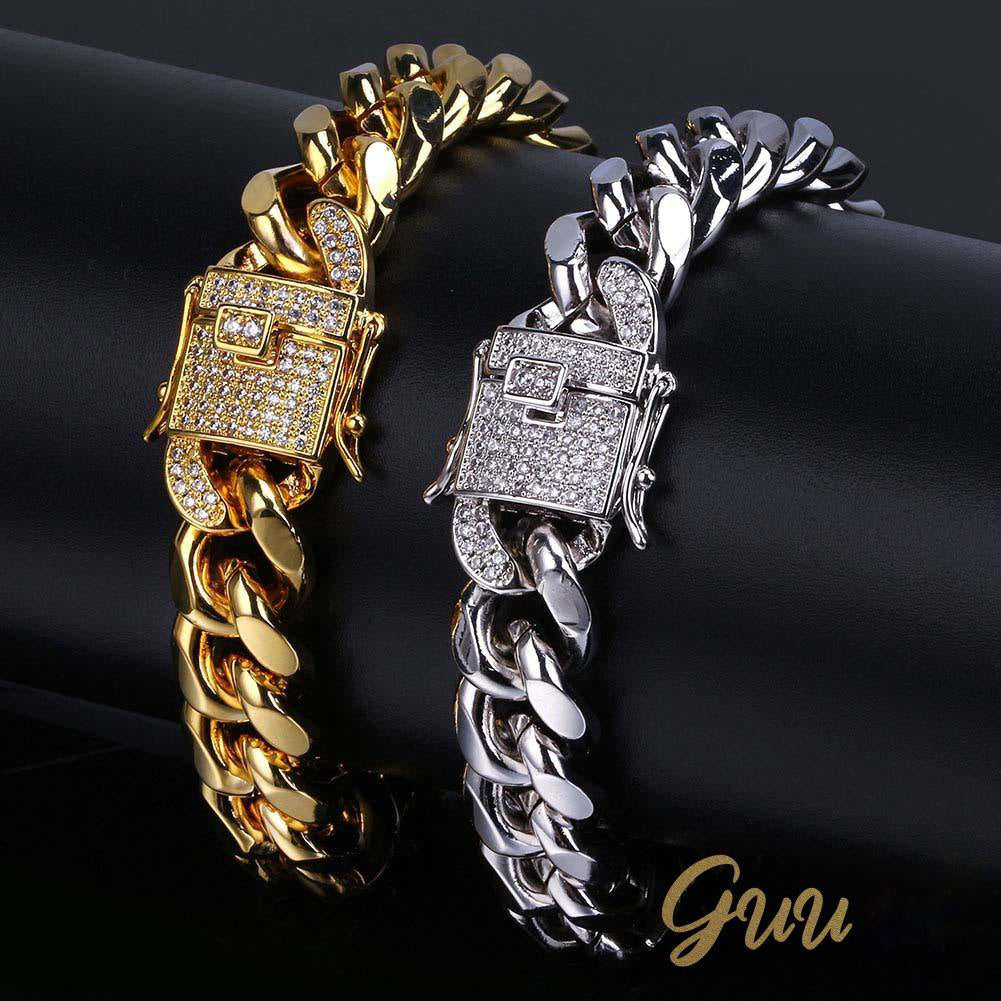 Iced Lock Cuban Link Bracelet