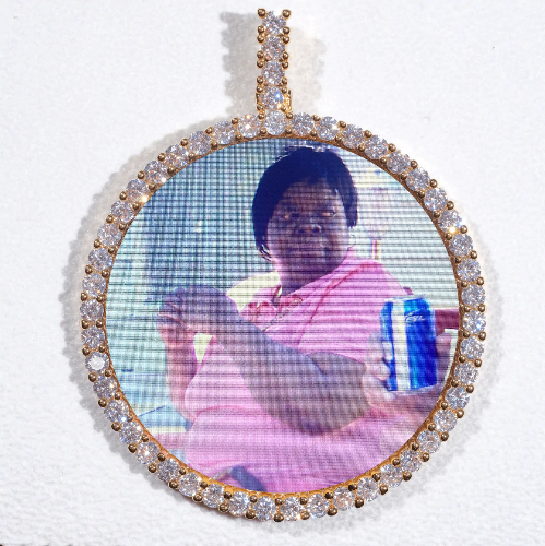 LARGE 3D CIRCLE CUSTOM PICTURE PENDANT