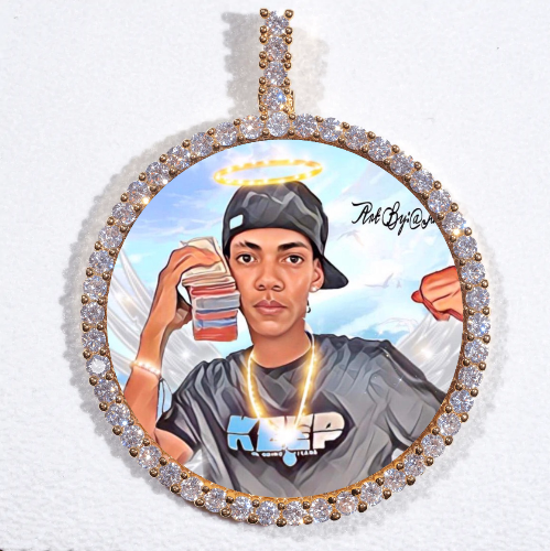 LARGE 3D CIRCLE CUSTOM PICTURE PENDANT