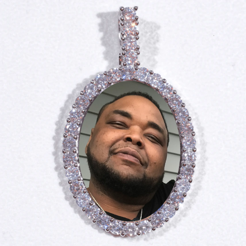 Large 3D Oval Custom Picture Pendant
