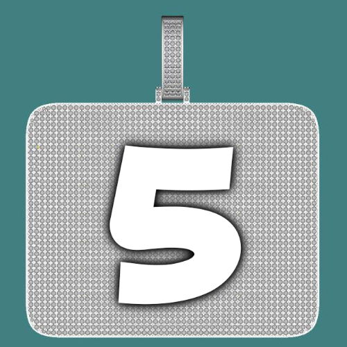 CUSTOM LETTER NECKLACE 3D BIG SQUARE