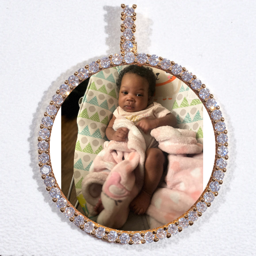 LARGE 3D CIRCLE CUSTOM PICTURE PENDANT
