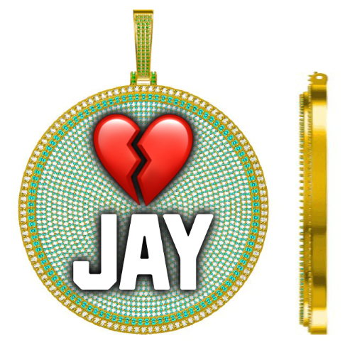 CUSTOM LETTER NECKLACE 3D BIG DISC