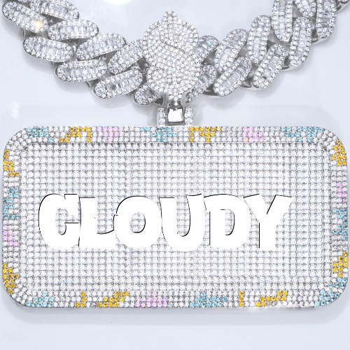 CUSTOM LETTER NECKLACE 3D COLORFUL SQUARE