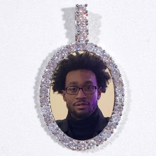Large 3D Oval Custom Picture Pendant