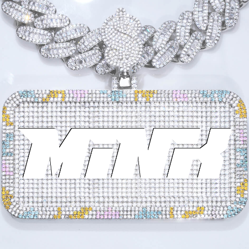 CUSTOM LETTER NECKLACE 3D COLORFUL SQUARE