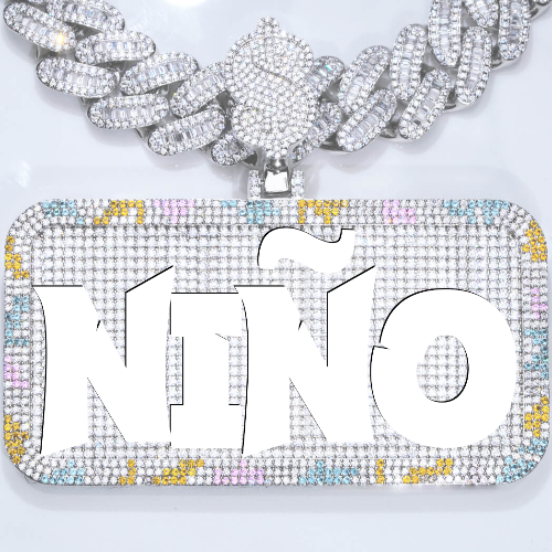 CUSTOM LETTER NECKLACE 3D COLORFUL SQUARE