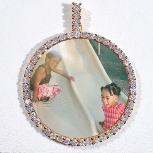 LARGE 3D CIRCLE CUSTOM PICTURE PENDANT