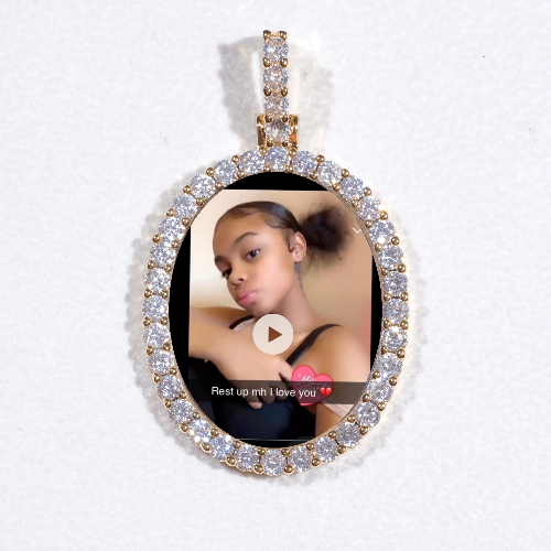 3D Oval Custom Picture Pendant