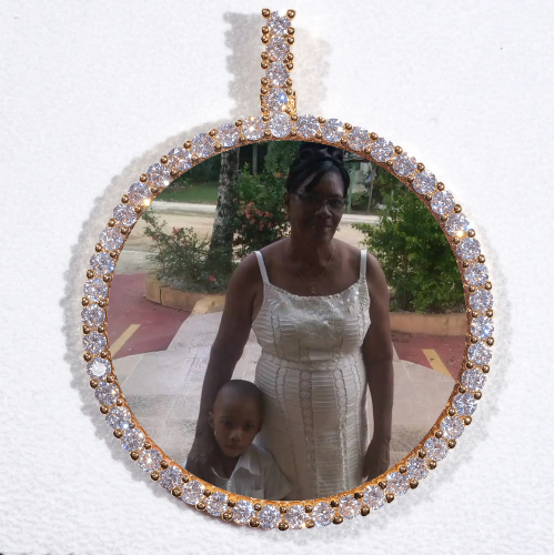 LARGE 3D CIRCLE CUSTOM PICTURE PENDANT