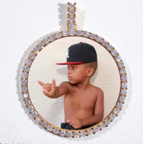 LARGE 3D CIRCLE CUSTOM PICTURE PENDANT