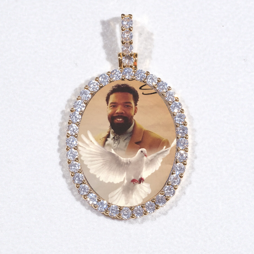 3D Oval Custom Picture Pendant