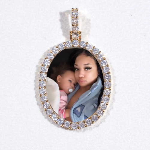 3D Oval Custom Picture Pendant