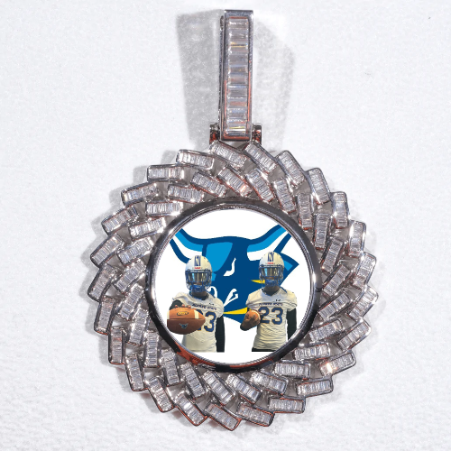 Large 3D Baguette Custom Picture Pendant