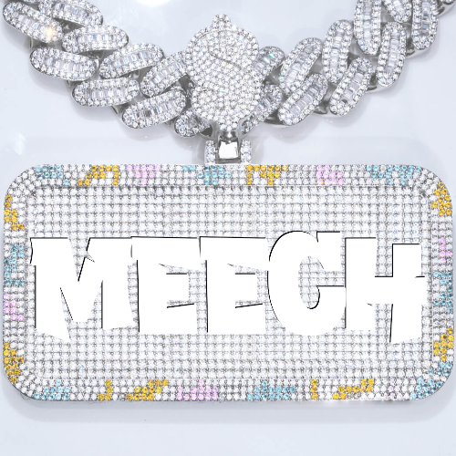 CUSTOM LETTER NECKLACE 3D COLORFUL SQUARE