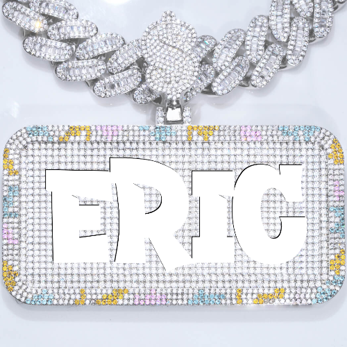 CUSTOM LETTER NECKLACE 3D COLORFUL SQUARE