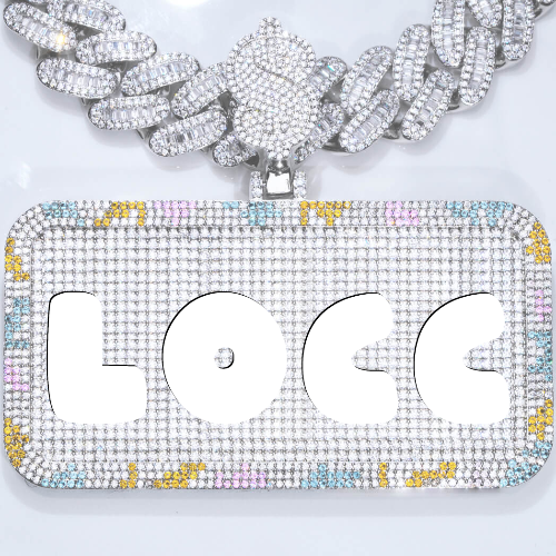 CUSTOM LETTER NECKLACE 3D COLORFUL SQUARE