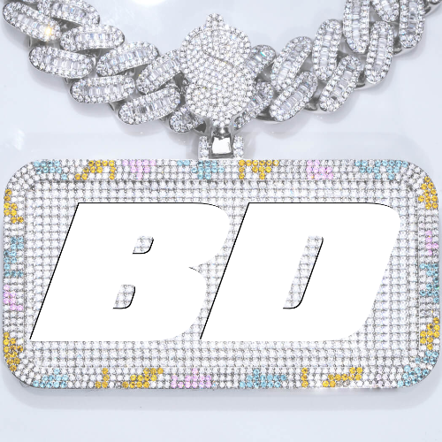 CUSTOM LETTER NECKLACE 3D COLORFUL SQUARE