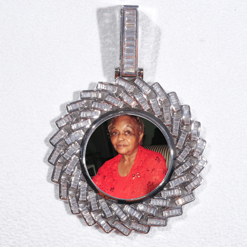 Large 3D Baguette Custom Picture Pendant