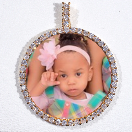 LARGE 3D CIRCLE CUSTOM PICTURE PENDANT