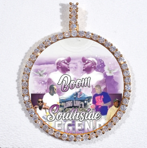 LARGE 3D CIRCLE CUSTOM PICTURE PENDANT