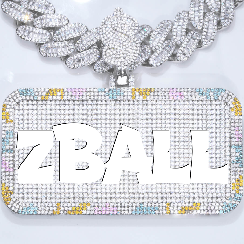 CUSTOM LETTER NECKLACE 3D COLORFUL SQUARE