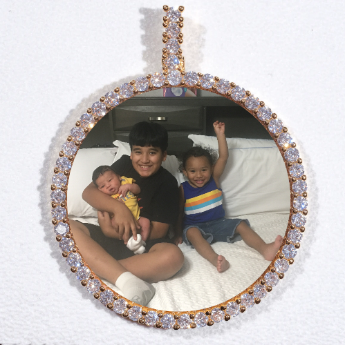 LARGE 3D CIRCLE CUSTOM PICTURE PENDANT