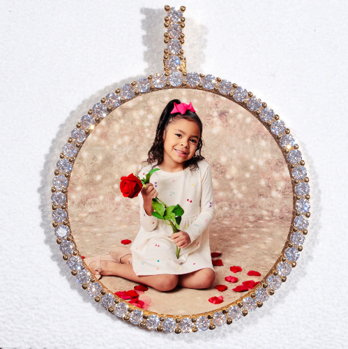 LARGE 3D CIRCLE CUSTOM PICTURE PENDANT