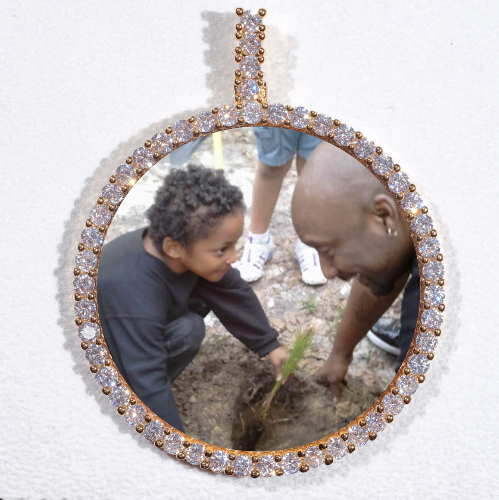 LARGE 3D CIRCLE CUSTOM PICTURE PENDANT