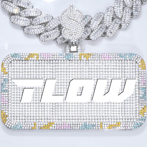 CUSTOM LETTER NECKLACE 3D COLORFUL SQUARE