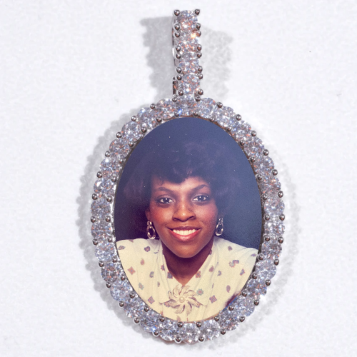 Large 3D Oval Custom Picture Pendant