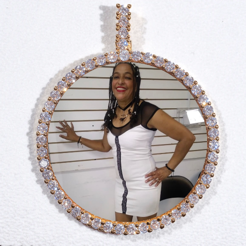 LARGE 3D CIRCLE CUSTOM PICTURE PENDANT