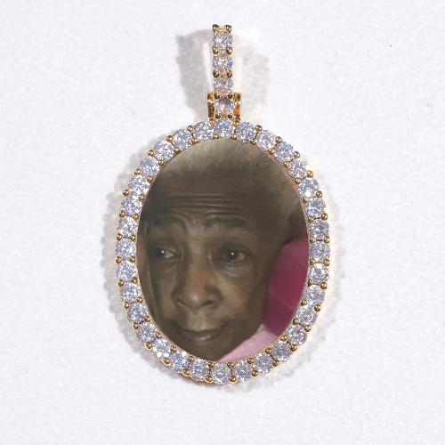 3D Oval Custom Picture Pendant