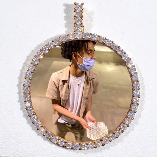 LARGE 3D CIRCLE CUSTOM PICTURE PENDANT