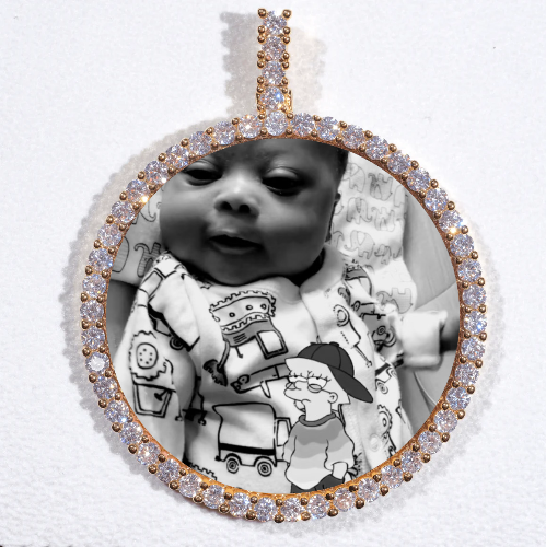 LARGE 3D CIRCLE CUSTOM PICTURE PENDANT