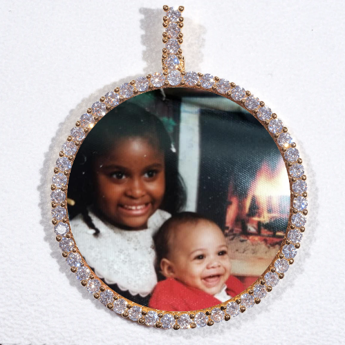 LARGE 3D CIRCLE CUSTOM PICTURE PENDANT