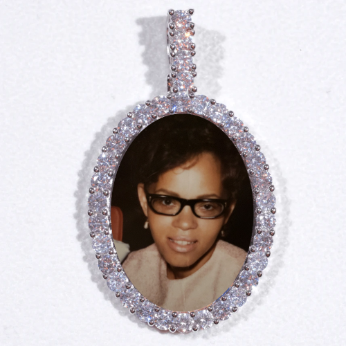 Large 3D Oval Custom Picture Pendant