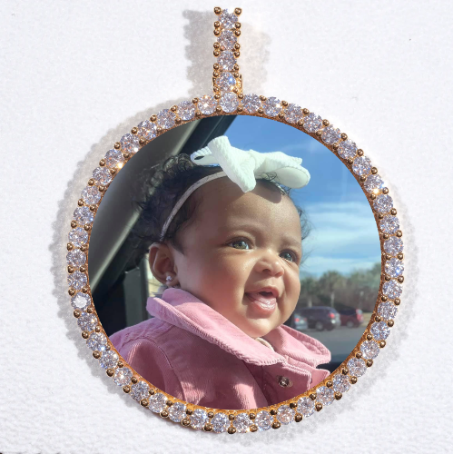 LARGE 3D CIRCLE CUSTOM PICTURE PENDANT