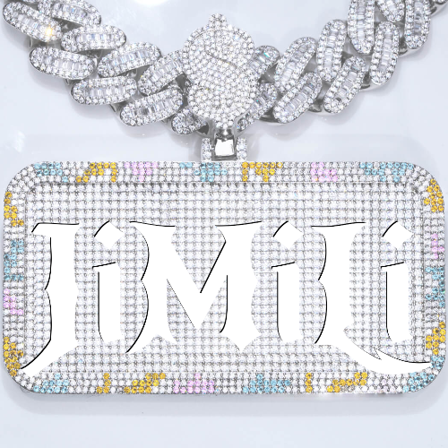 CUSTOM LETTER NECKLACE 3D COLORFUL SQUARE