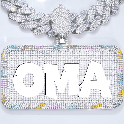 CUSTOM LETTER NECKLACE 3D COLORFUL SQUARE