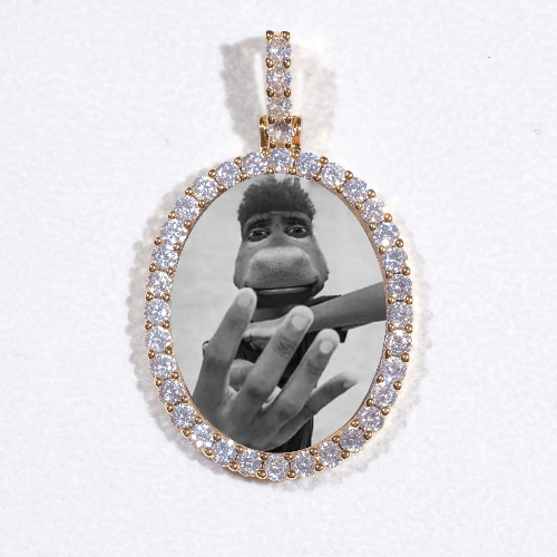 3D Oval Custom Picture Pendant