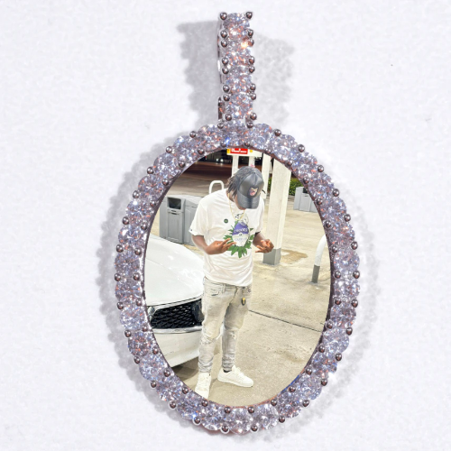 Large 3D Oval Custom Picture Pendant
