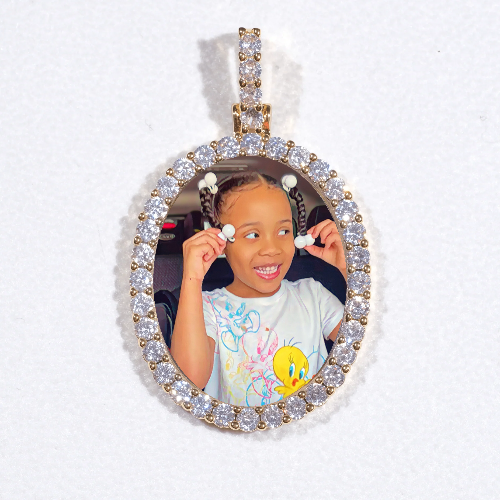 3D Oval Custom Picture Pendant