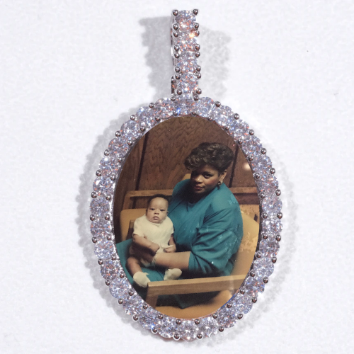 Large 3D Oval Custom Picture Pendant