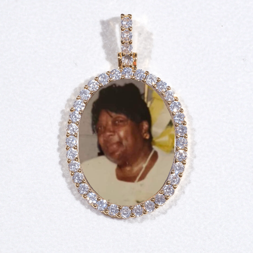 3D Oval Custom Picture Pendant