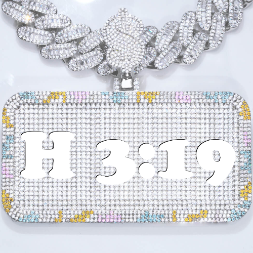 CUSTOM LETTER NECKLACE 3D COLORFUL SQUARE