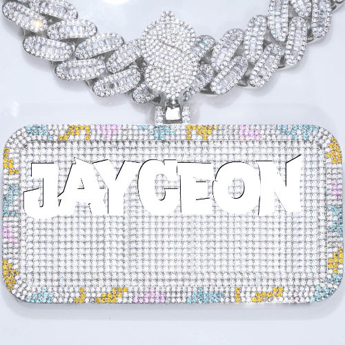 CUSTOM LETTER NECKLACE 3D COLORFUL SQUARE