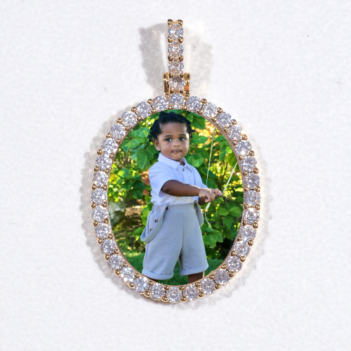 3D Oval Custom Picture Pendant