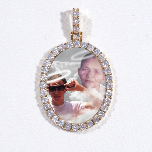 3D Oval Custom Picture Pendant