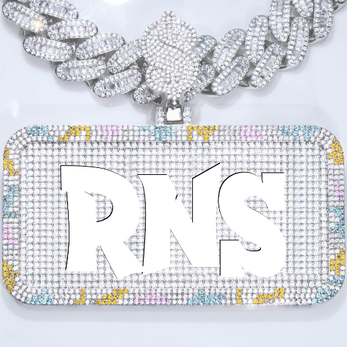 CUSTOM LETTER NECKLACE 3D COLORFUL SQUARE